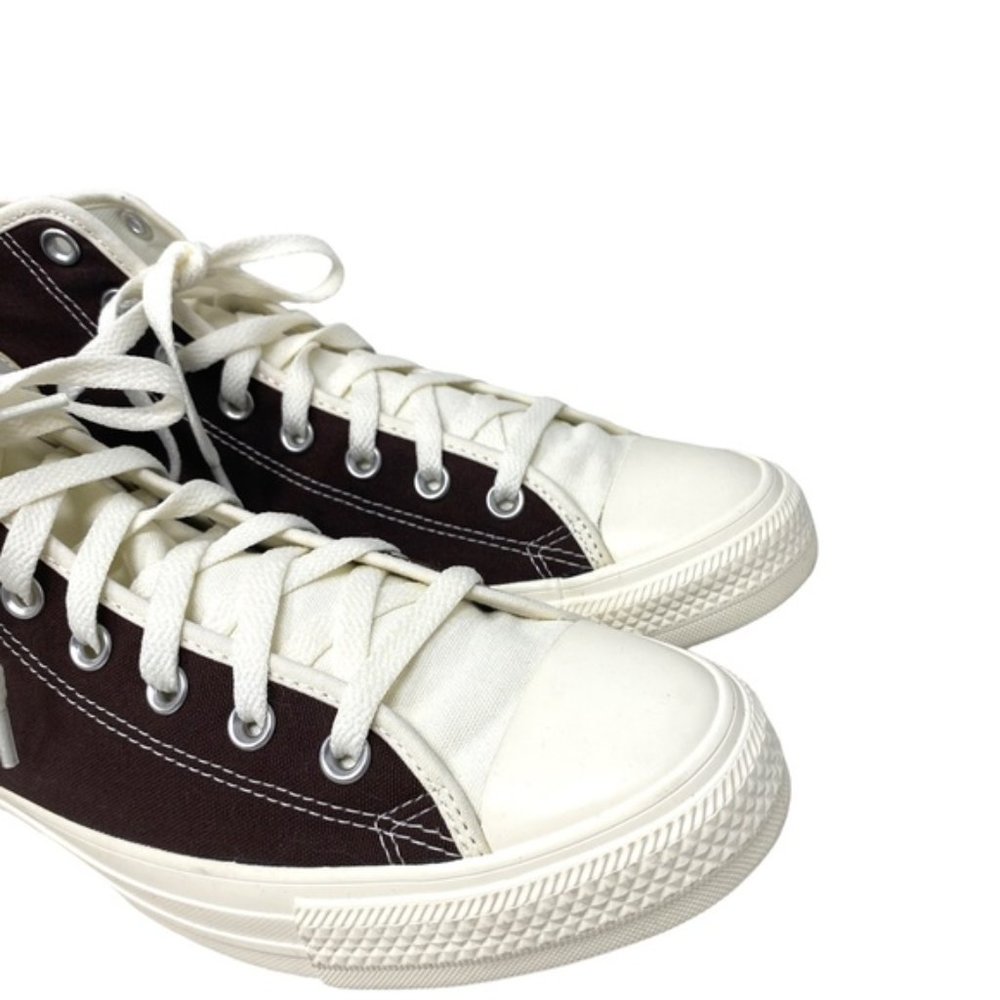 Converse Chuck Taylor High Top Shoes Men Canvas White Brown Custom 152620C-WBRW - Picture 5 of 10